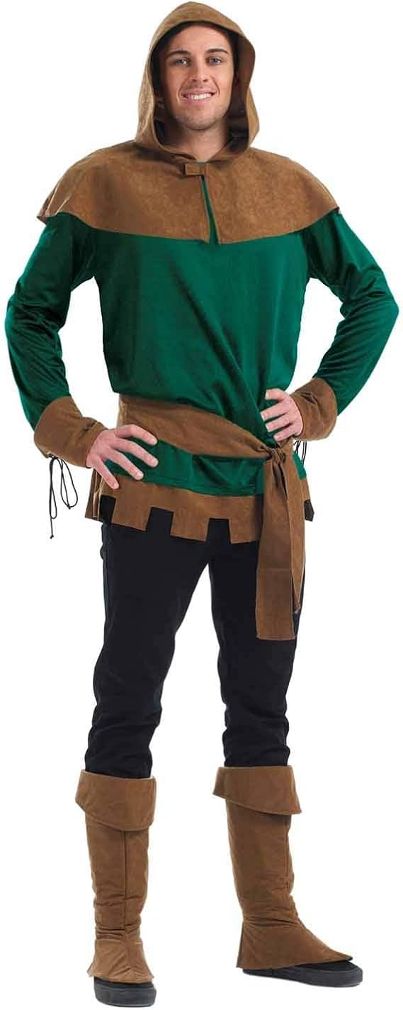 fun shack Robin Hood Costume for Men, Archer Outfit for Men, Medieval Robin Costume, Historical Dress Up