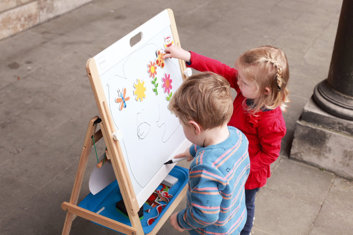 2 Sided Easel (Magnetic Black & Whiteboard)