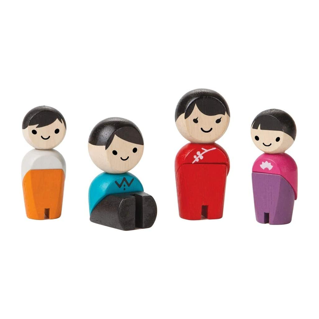 PlanToys Family III — Asian Family | Wooden Doll Set