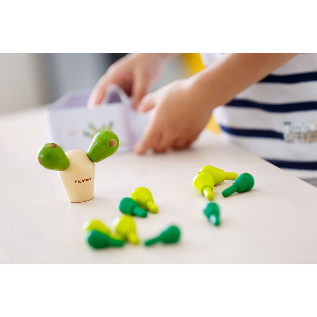 PlanToys Mini Balancing Cactus — Wooden Balance Game