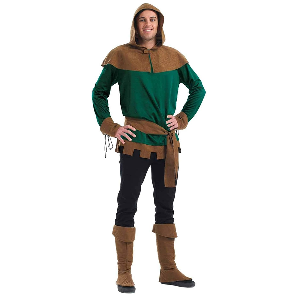 fun shack Robin Hood Costume for Men, Archer Outfit for Men, Medieval Robin Costume, Historical Dress Up