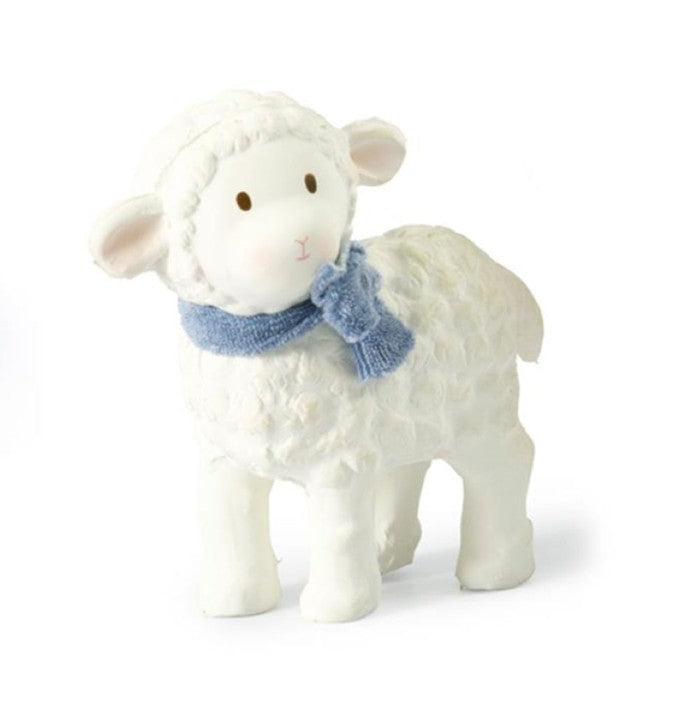 LILA & LUCAS LAMB COLLECTION LUCAS NATURAL RUBBER TOY BLUE