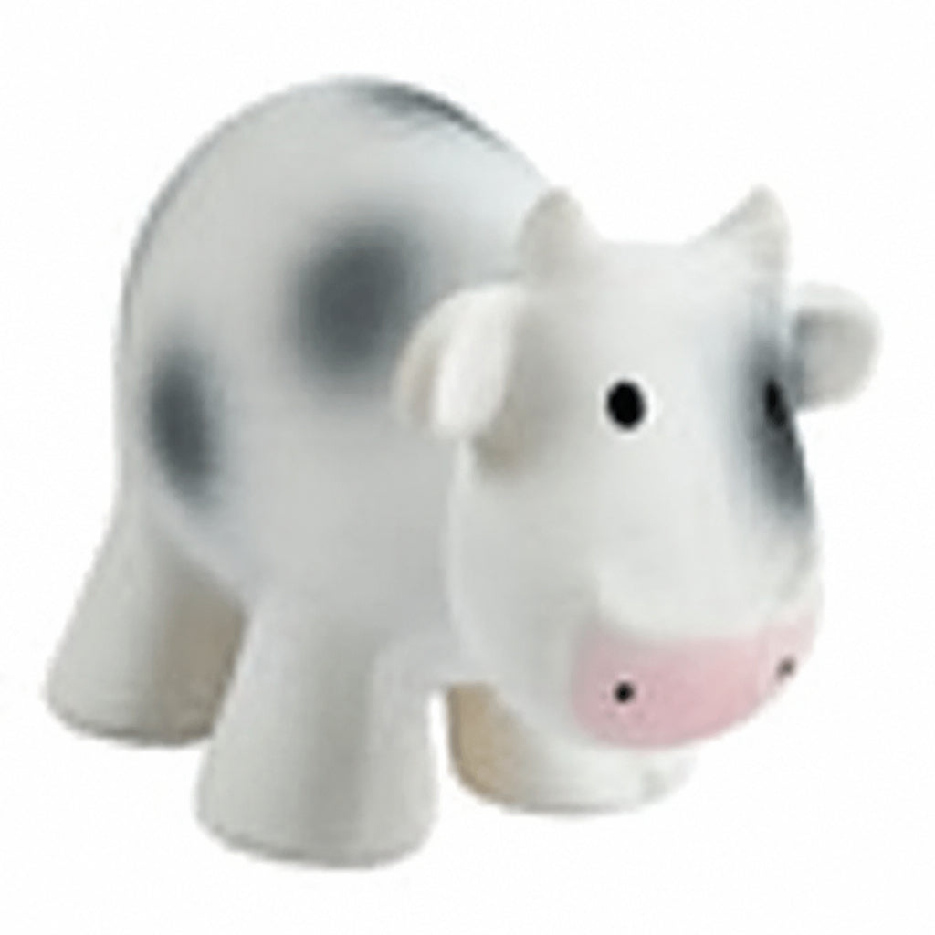 Cow Organic Natural Rubber Rattle, Teether & Bath Toy 9CM