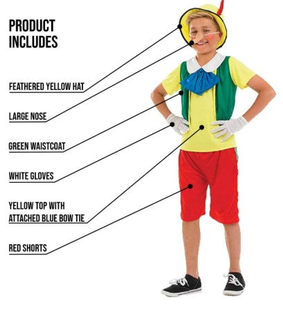 Pinocchio Fairy Tale Puppet Costume 4- 6y