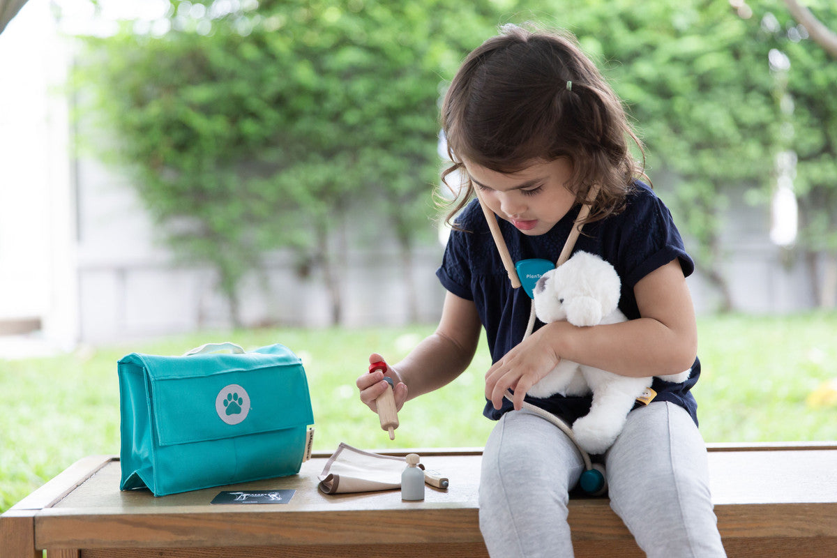 PlanToys Vet Set — Wooden Pretend Play Medical Set