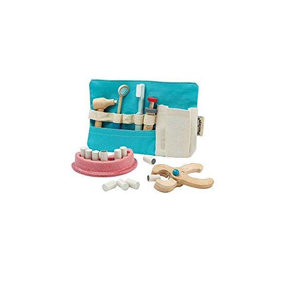 PlanToys Dentist Set — Wooden Pretend Play Doctor Toy