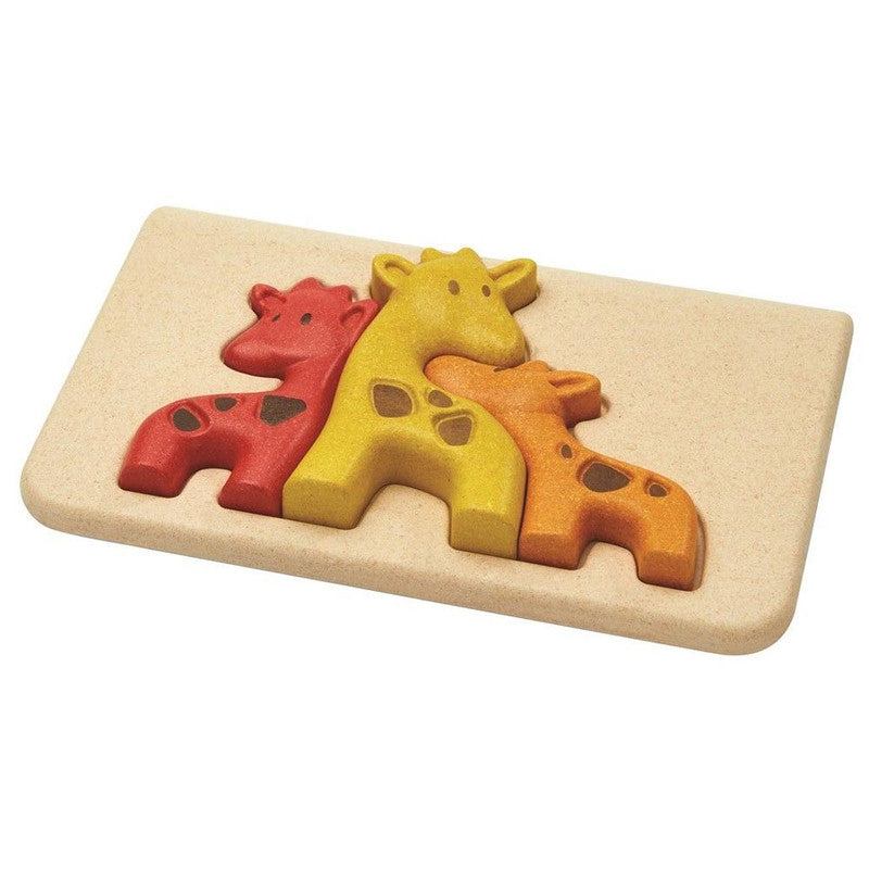 PlanToys 4634 – Puzzle Famille Girafes En PlanWood – Jouet éducatif Motricité Fine Et Imagination – Dès 18 Mois
