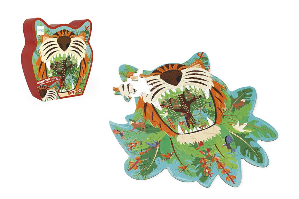 Tiger Contour Puzzle 58 Pcs
