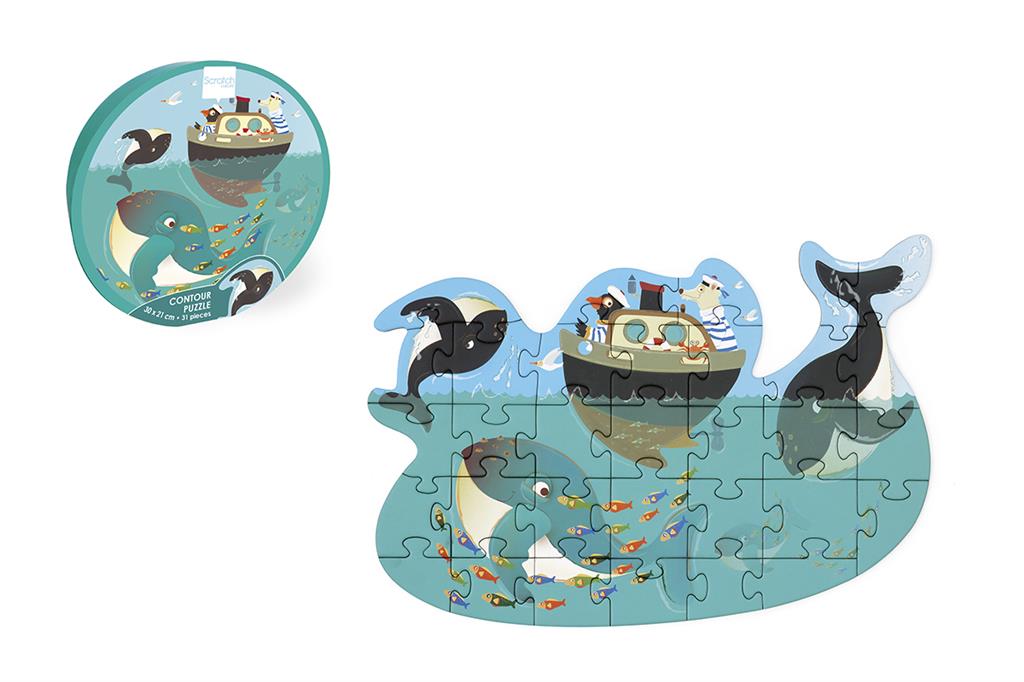 Whales Contour Puzzle - 31Pcs