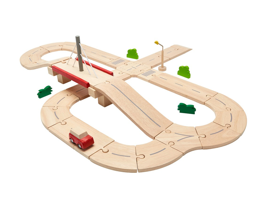 PlanToys Road System — Wooden Track Set