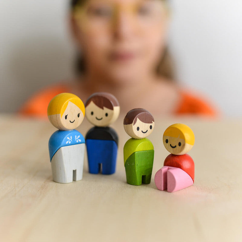 PlanToys Family II — European Family | Wooden Doll Set