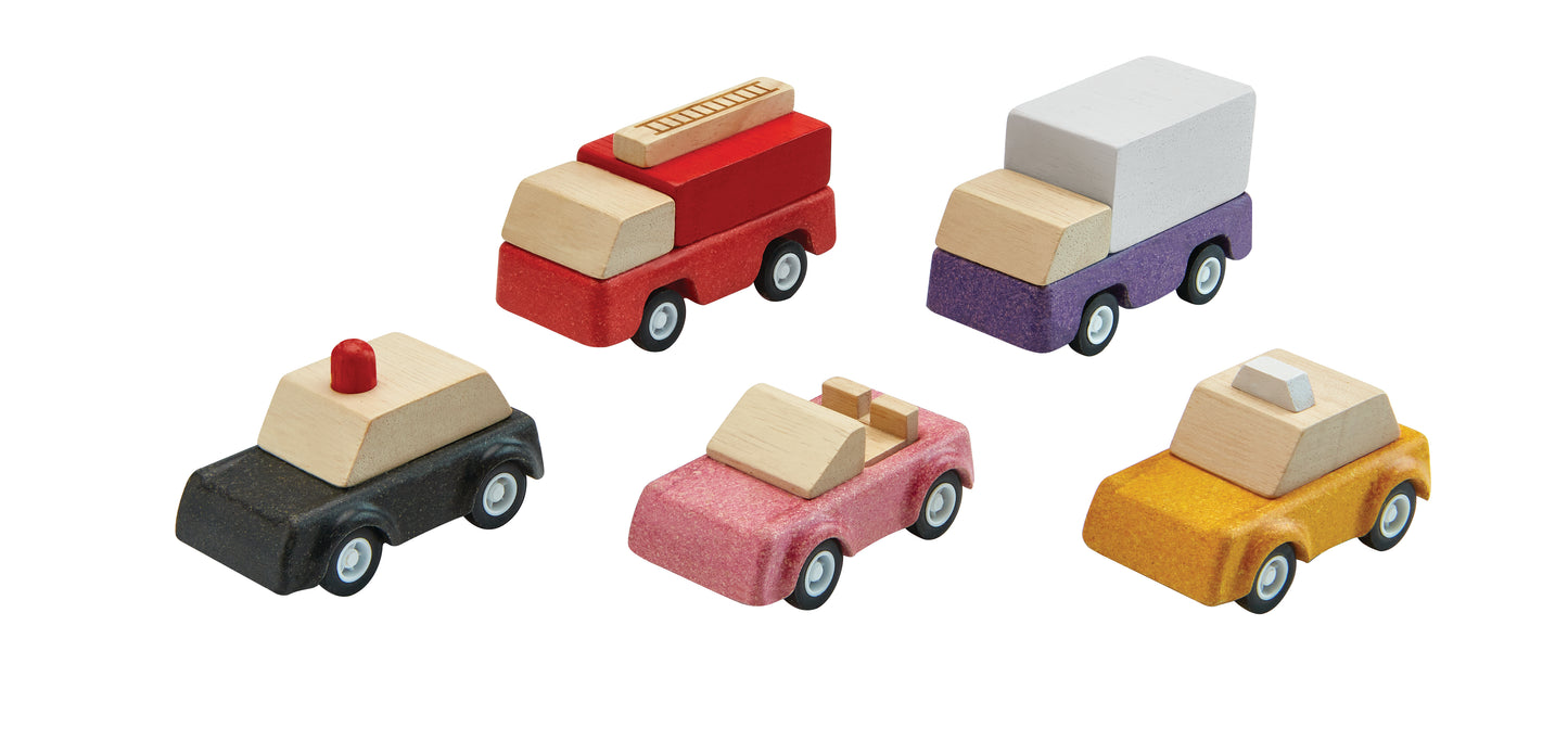 PlanToys PlanWorld Vehicle Series — 5 Wooden Toy Vehicles