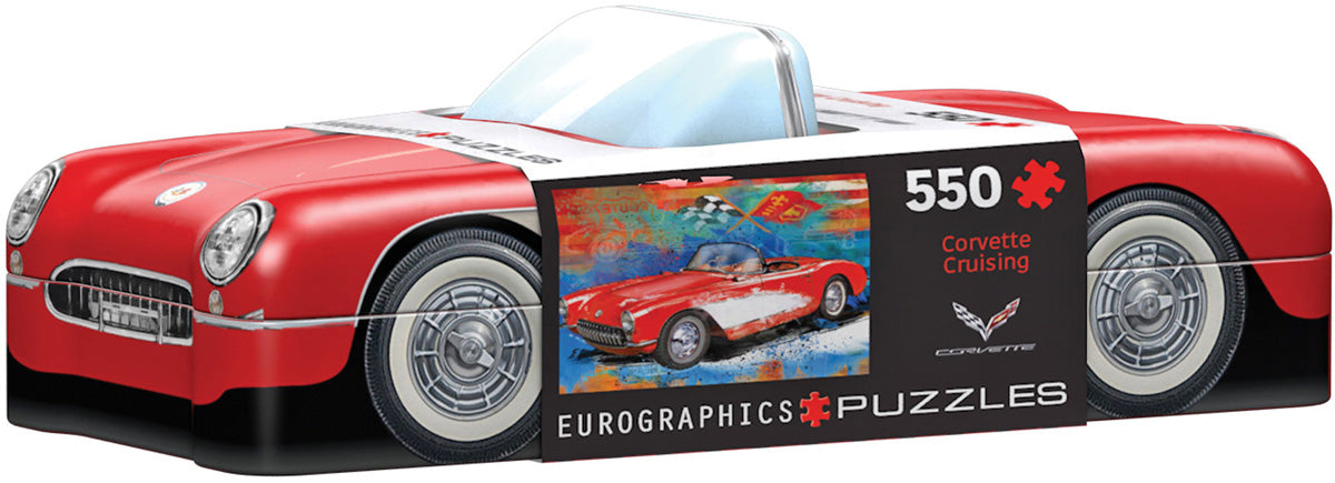 Corvette Cruising 550 Piece Puzzle In A Collectible Tin