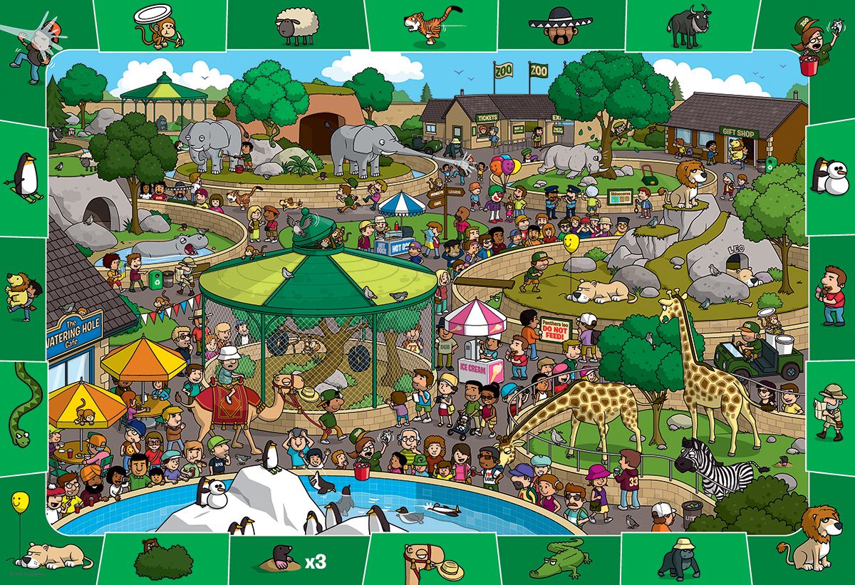 A Day In The Zoo - Spot & Find 100 Pieces Puzzle