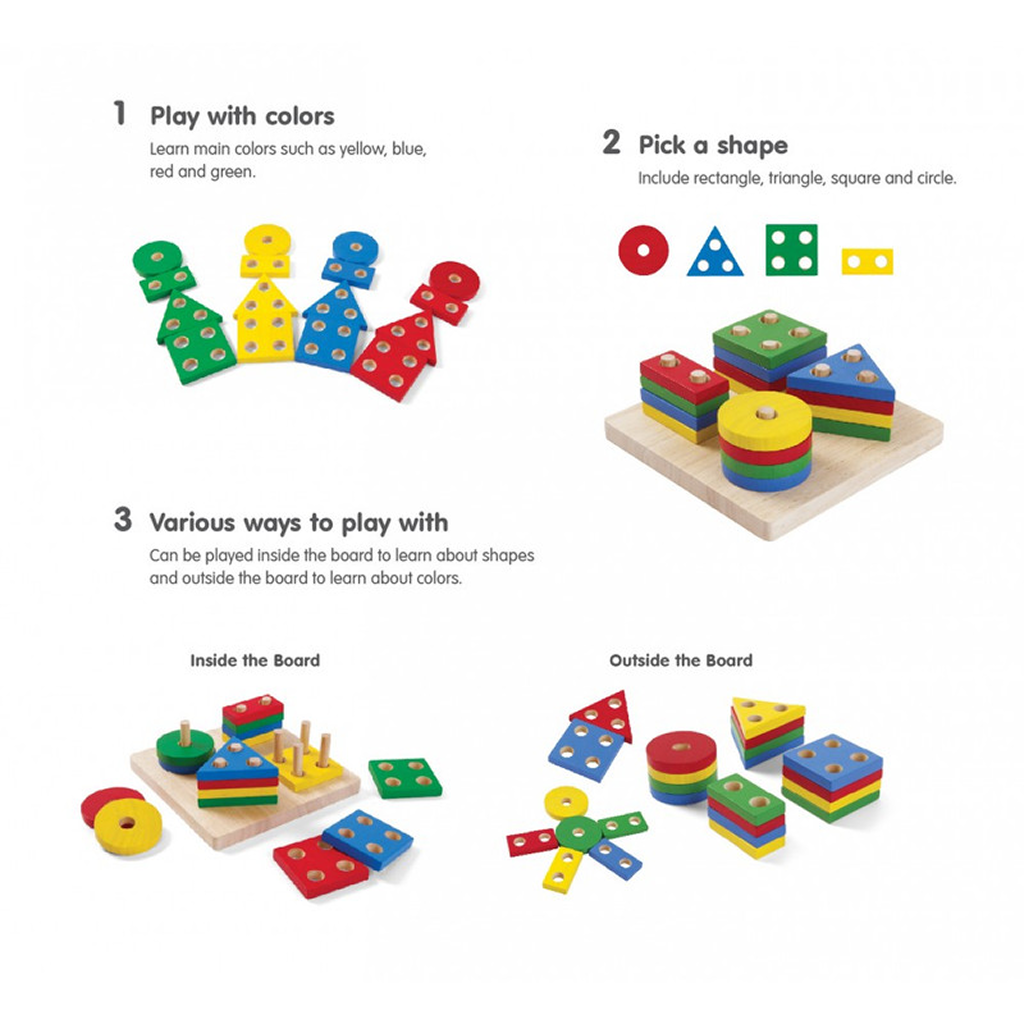لوحة التصنيف الهندسي من PlanToys — لعبة تعليمية خشبية