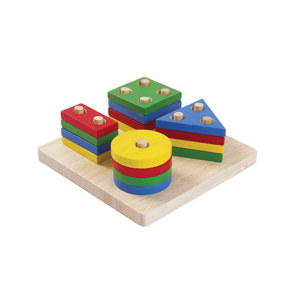 لوحة التصنيف الهندسي من PlanToys — لعبة تعليمية خشبية
