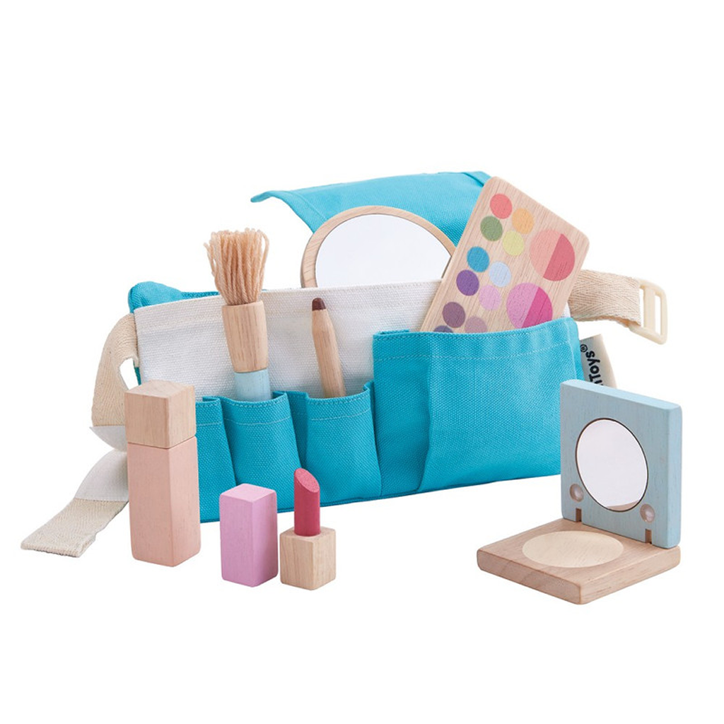 مجموعة المكياج من PlanToys - مجموعة ألعاب خشبية للتظاهر