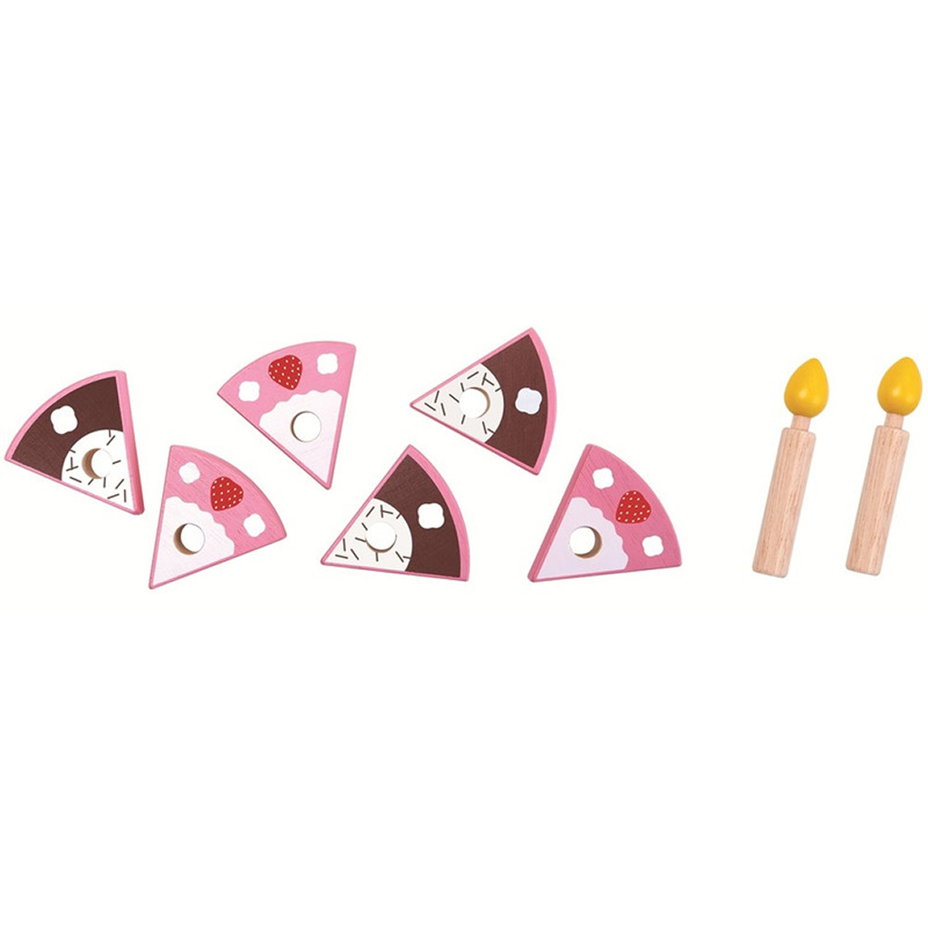PlanToys Birthday Cake Set — Wooden Pretend Play Food