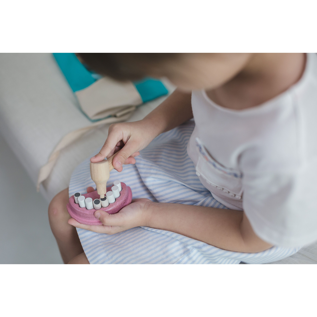PlanToys Dentist Set — Wooden Pretend Play Doctor Toy