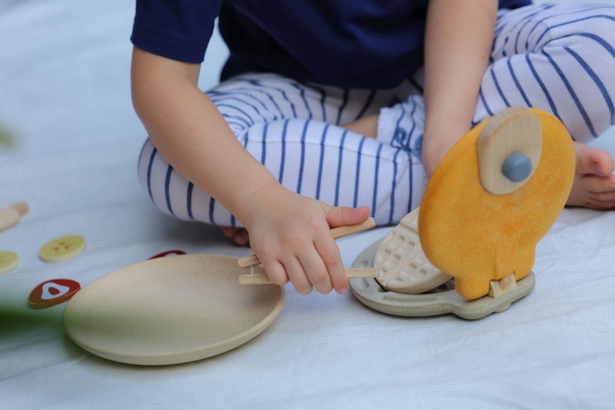 PlanToys Waffle Set — Wooden Pretend Play Food Set