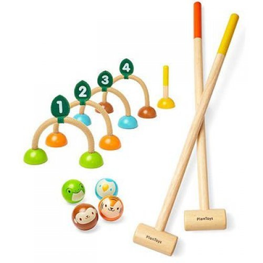 PlanToys كروكيه — لعبة الحديقة الخشبية