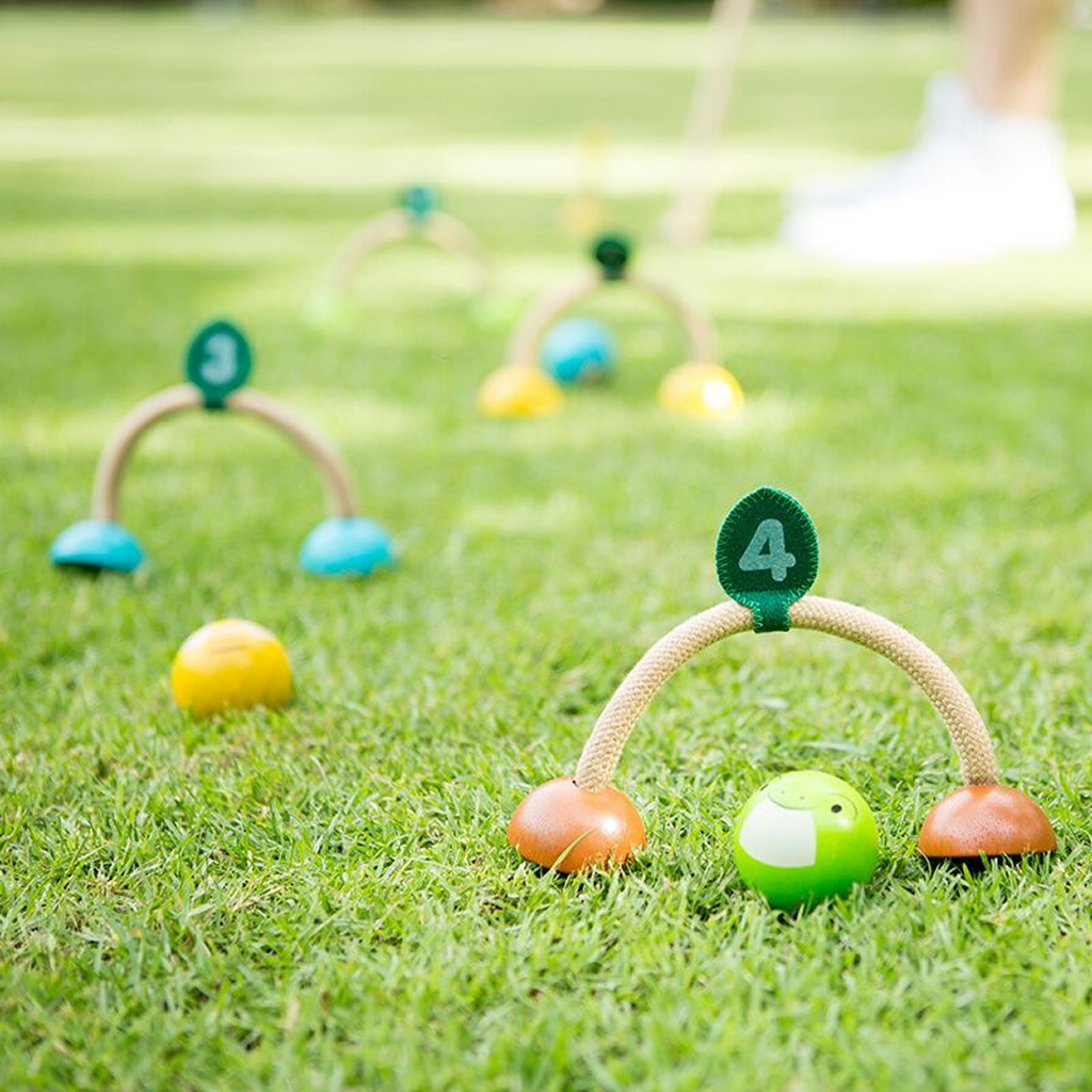 PlanToys كروكيه — لعبة الحديقة الخشبية