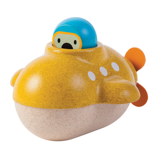 غواصة PlanToys — لعبة استحمام خشبية