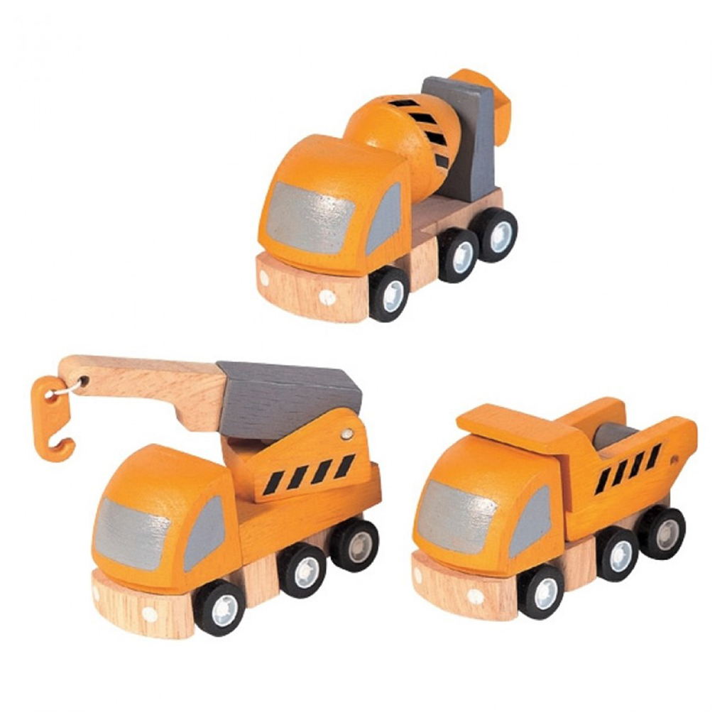 PlanToys Highway Maintenance — Wooden Vehicle Set