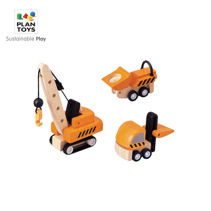 مجموعة مركبات البناء الخشبية من PlanToys