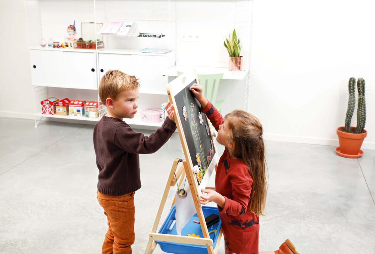 2 Sided Easel (Magnetic Black & Whiteboard)