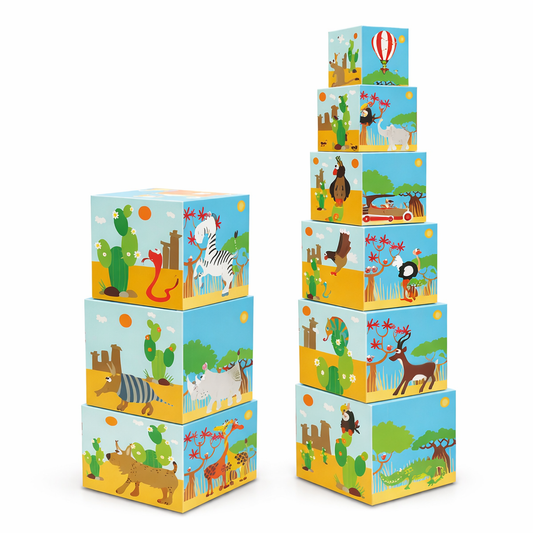 Animals Of The World 10 Pcs Stacking Tower - Jumbo