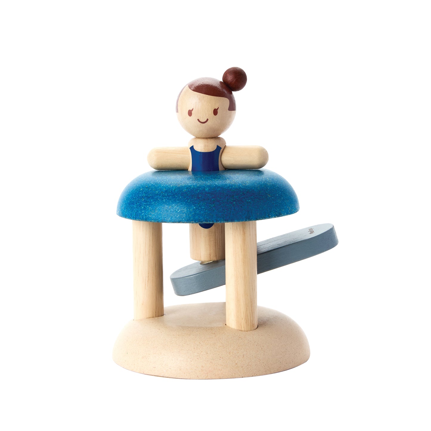 PlanToys Jumping Gymnast — Wooden Press Toy for Babies