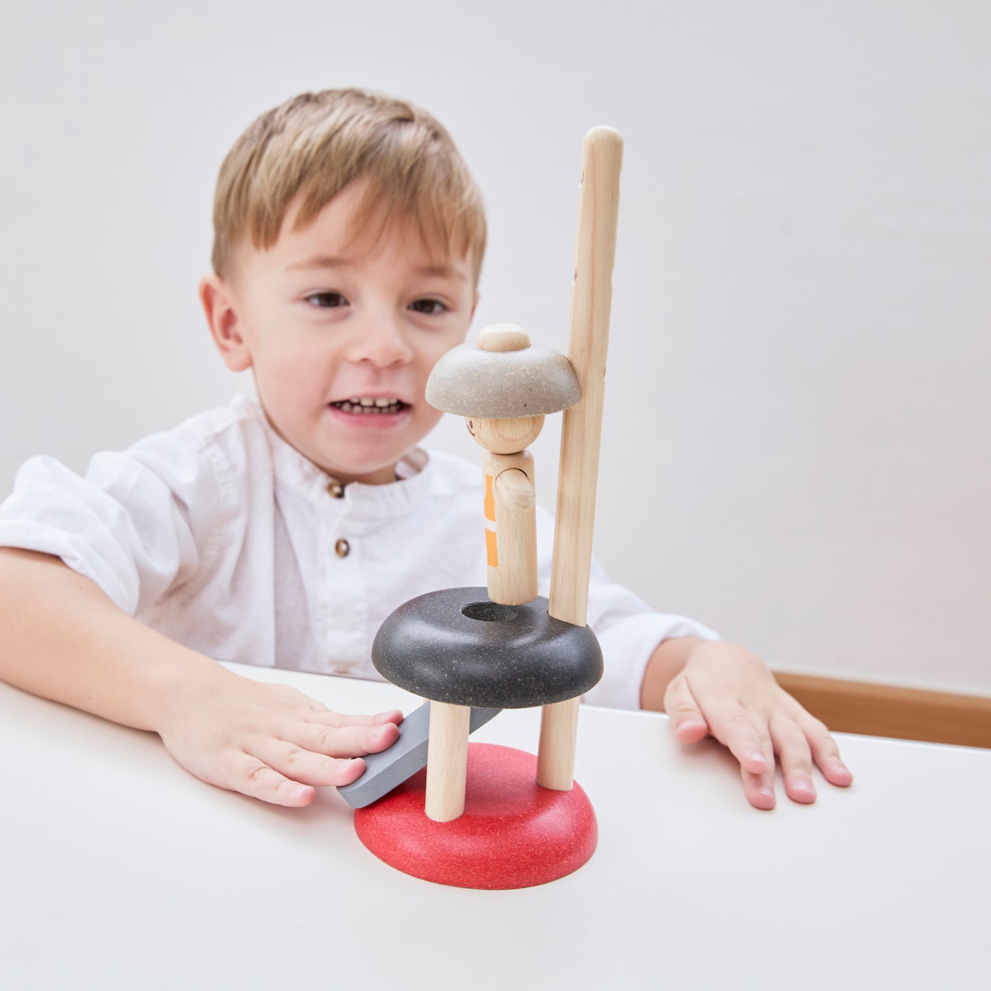 PlanToys Jumping Acrobat — Wooden Press Toy