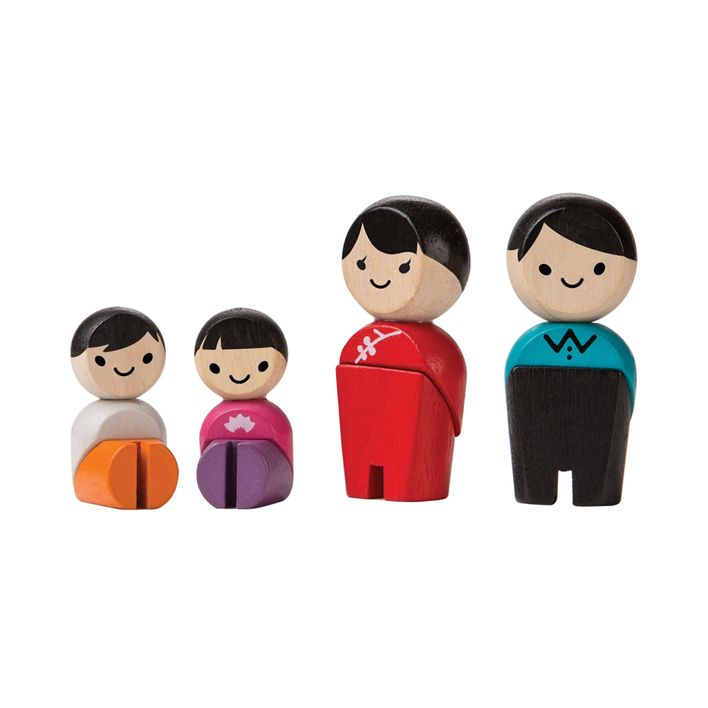 PlanToys Family III — Asian Family | Wooden Doll Set