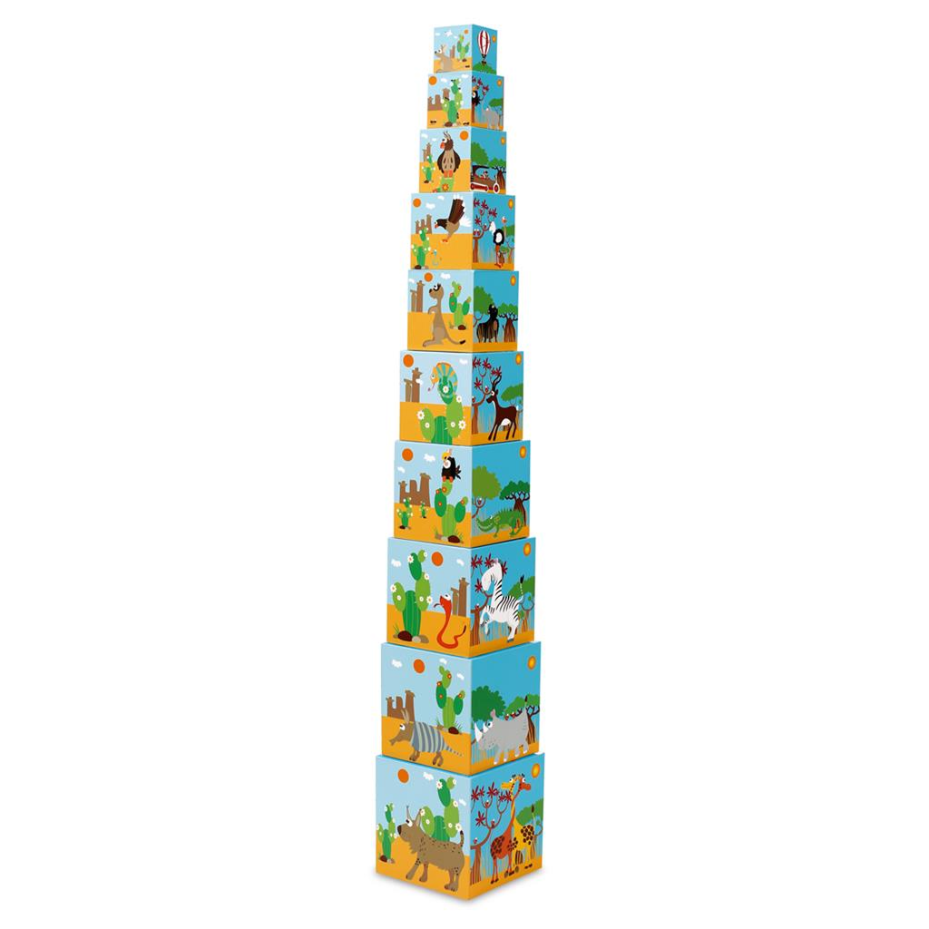 Animals Of The World 10 Pcs Stacking Tower - Jumbo