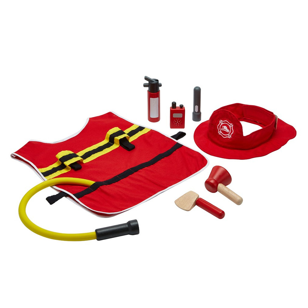 PlanToys Fire Fighter Play Set — Wooden Pretend Play Set