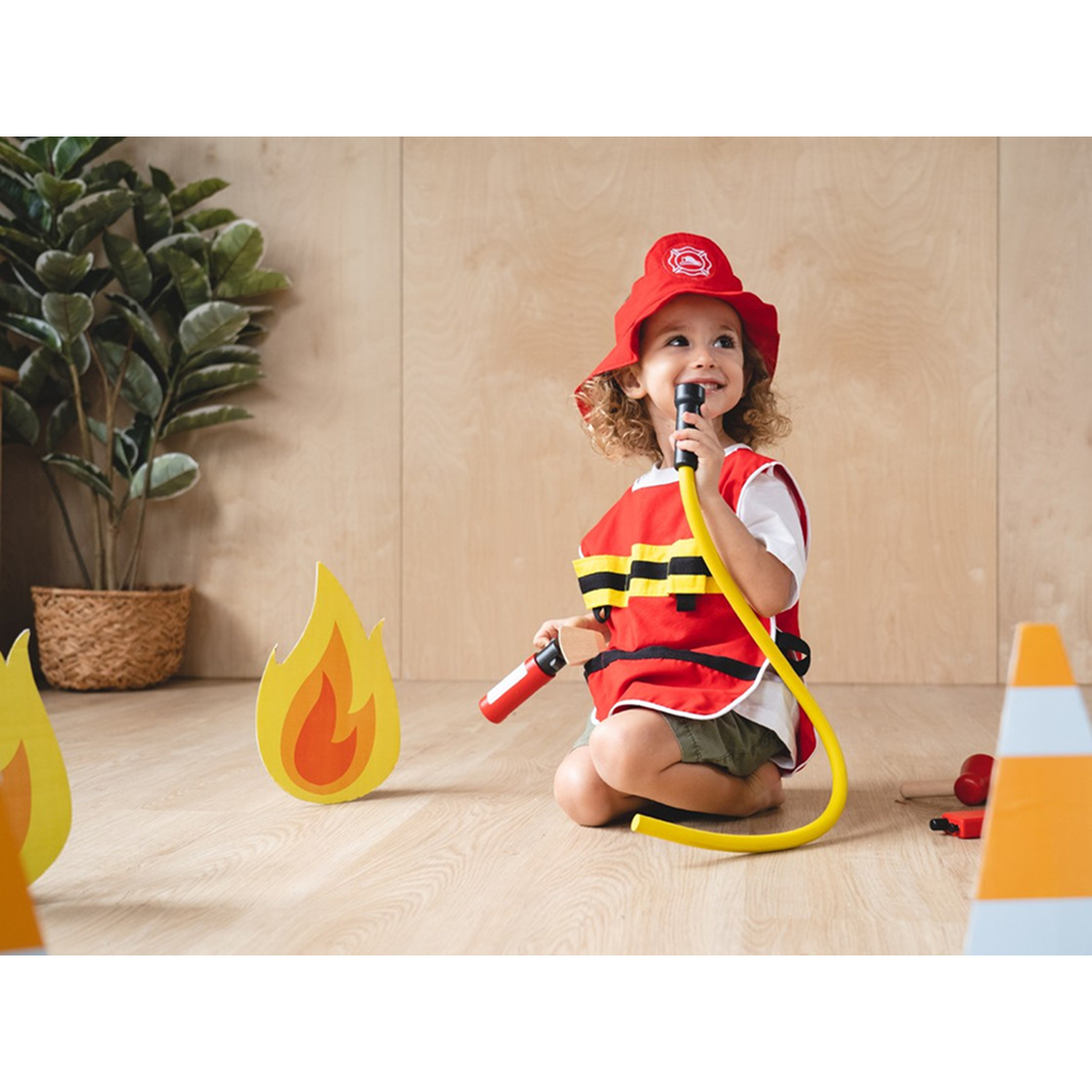 PlanToys Fire Fighter Play Set — Wooden Pretend Play Set
