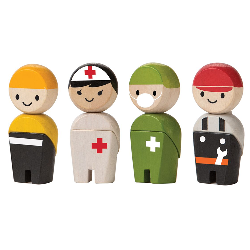 PlanToys Rescue Crew — Wooden Figure Set