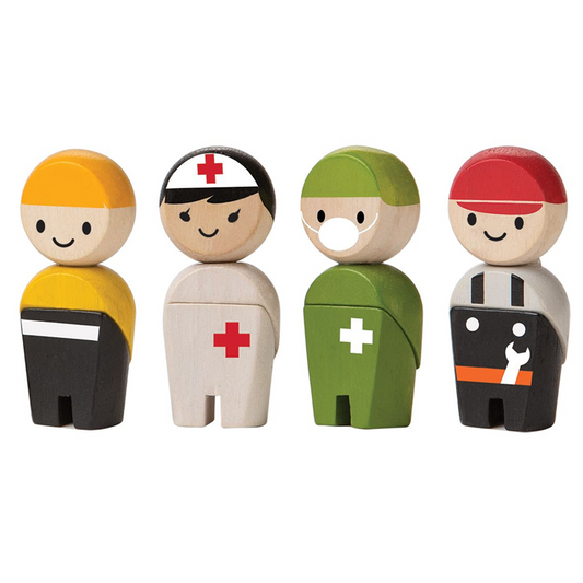 PlanToys Rescue Crew — Wooden Figure Set