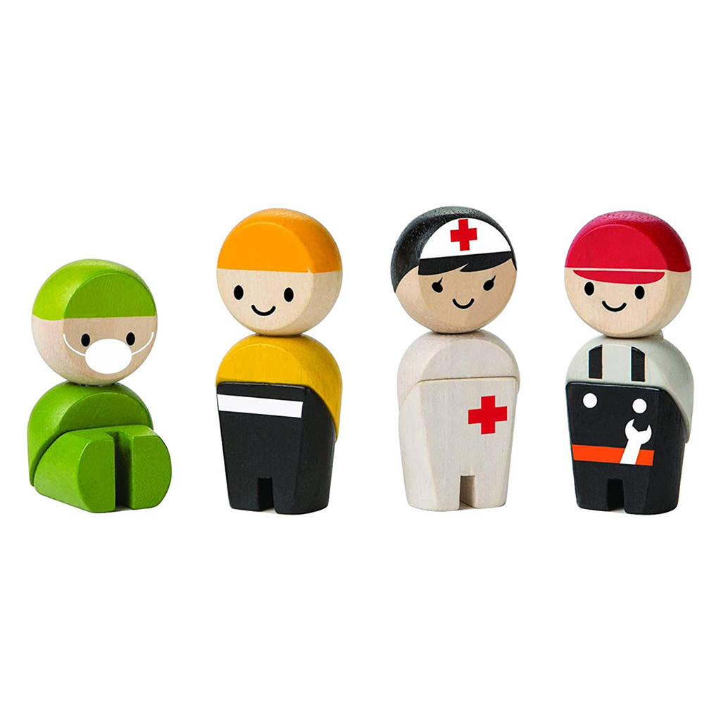 PlanToys Rescue Crew — Wooden Figure Set