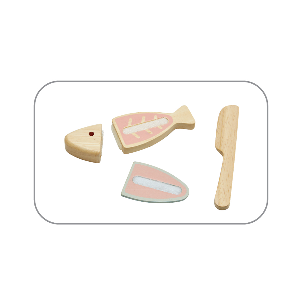 PlanToys Seafood Platter — Wooden Pretend Play Food Set