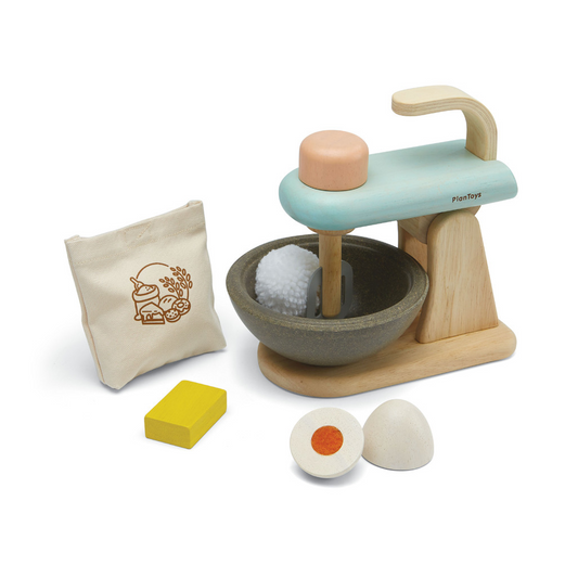 PlanToys Stand Mixer Set — Wooden Pretend Play Baking Set