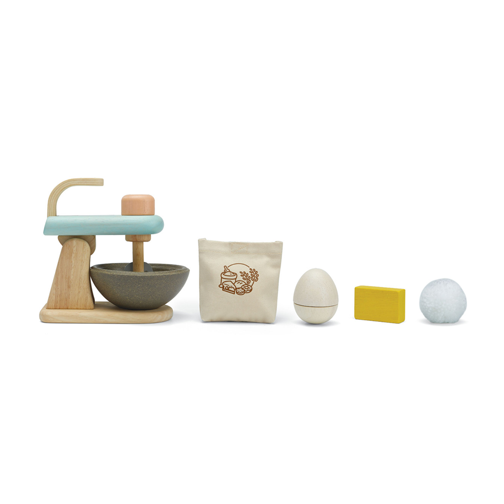 PlanToys Stand Mixer Set — Wooden Pretend Play Baking Set