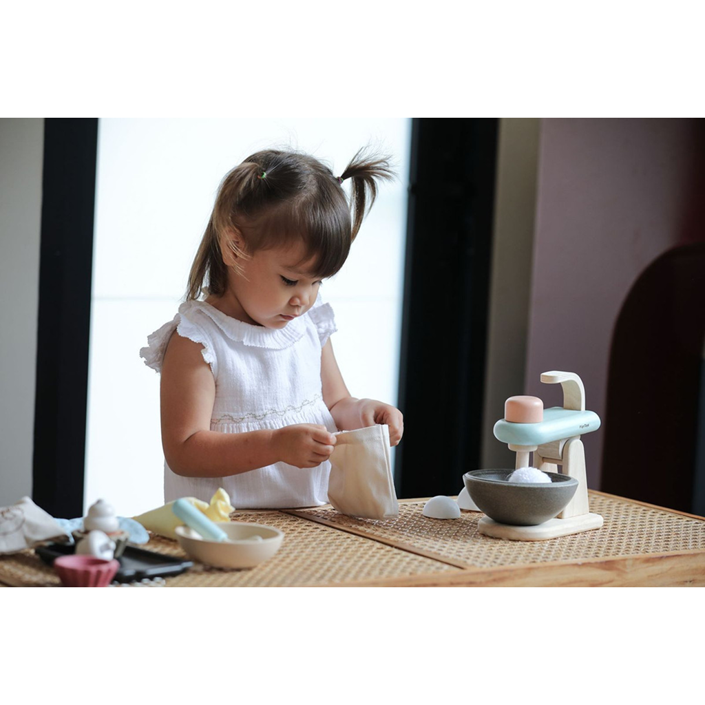 PlanToys Stand Mixer Set — Wooden Pretend Play Baking Set