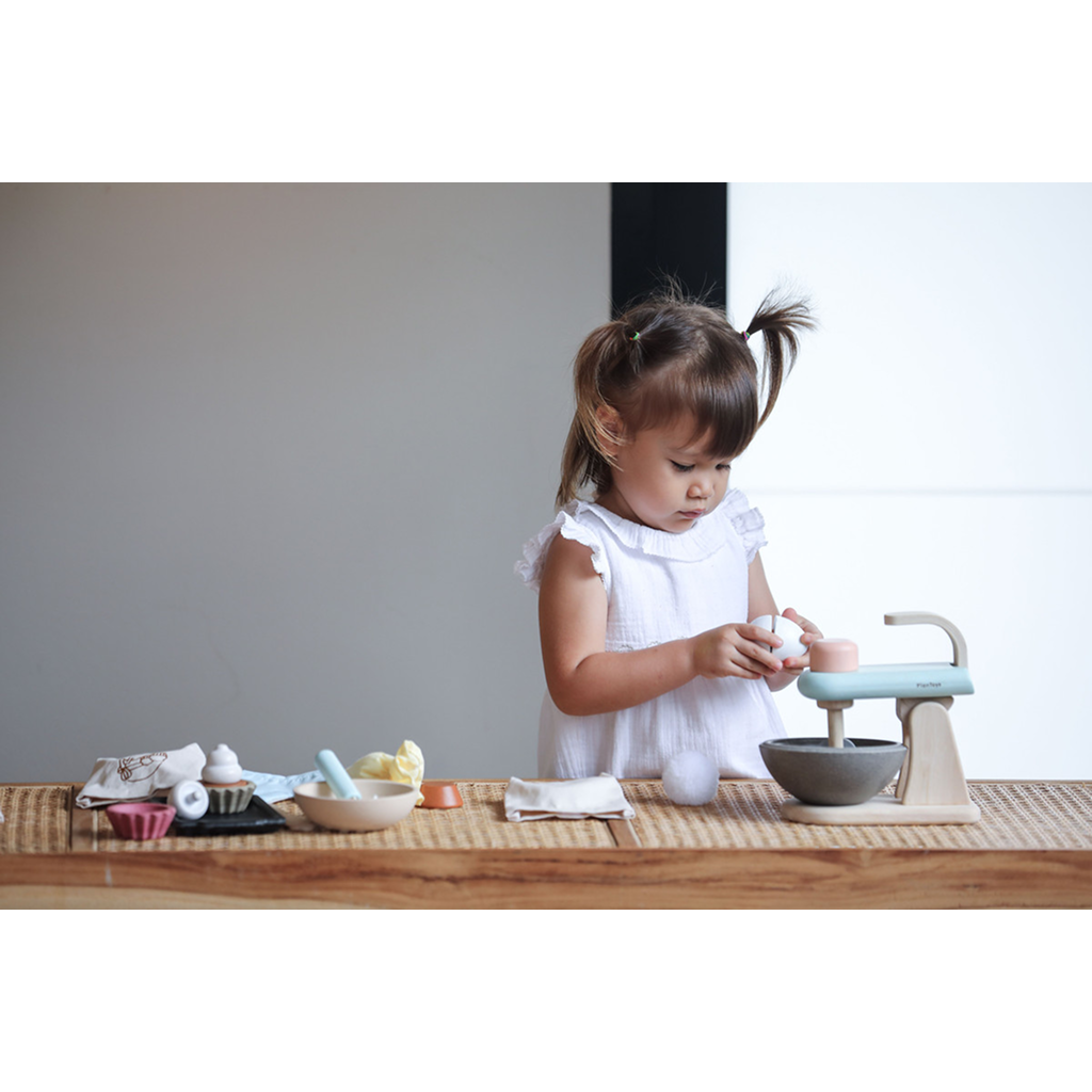 PlanToys Stand Mixer Set — Wooden Pretend Play Baking Set