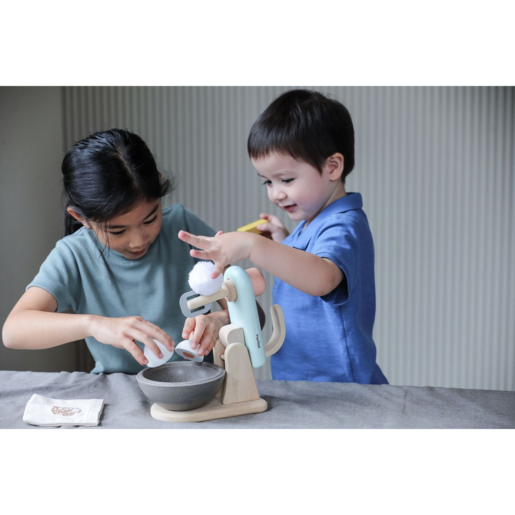 PlanToys Stand Mixer Set — Wooden Pretend Play Baking Set