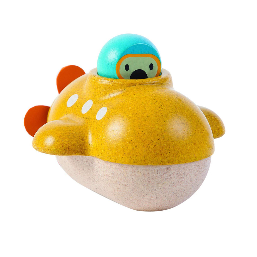 غواصة PlanToys — لعبة استحمام خشبية
