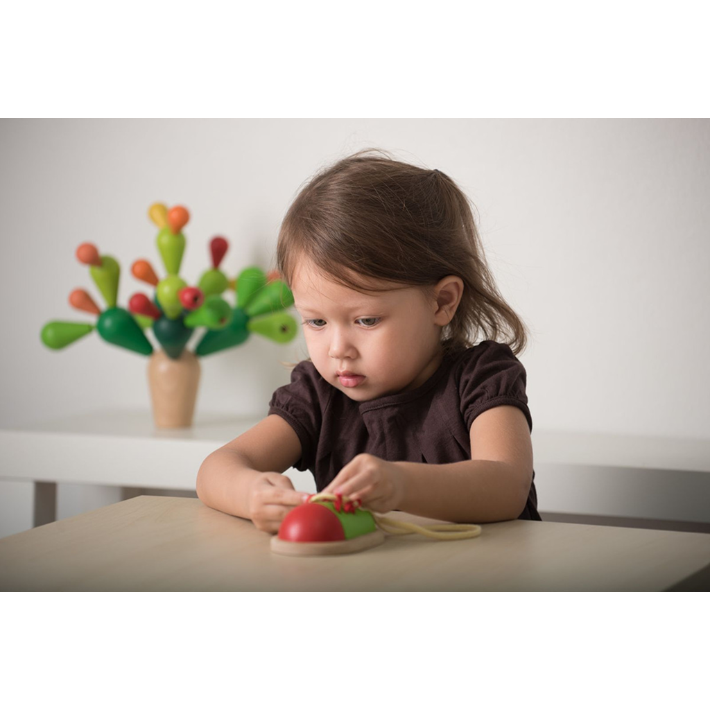 PlanToys Tie-Up Shoe — Wooden Shoe Tying Learning Toy