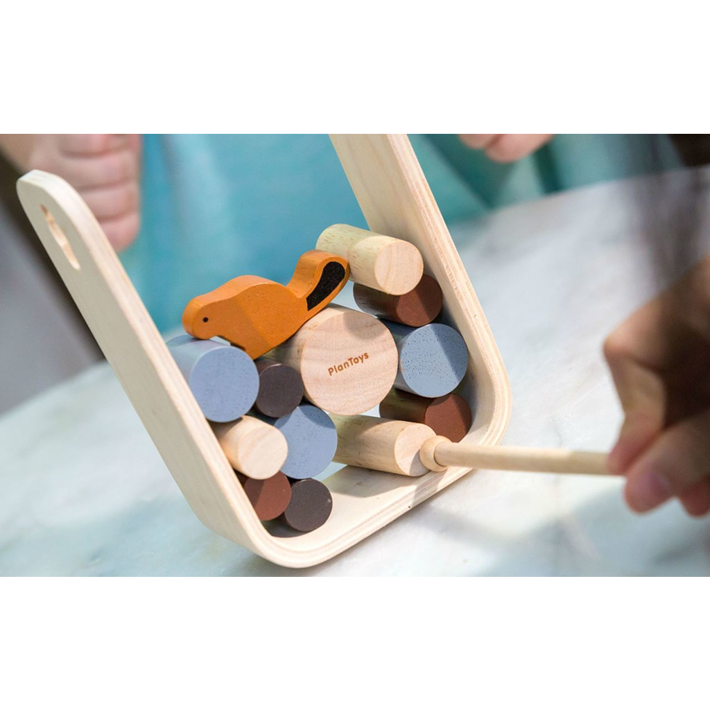 PlanToys Timber Tumble — لعبة استراتيجية خشبية