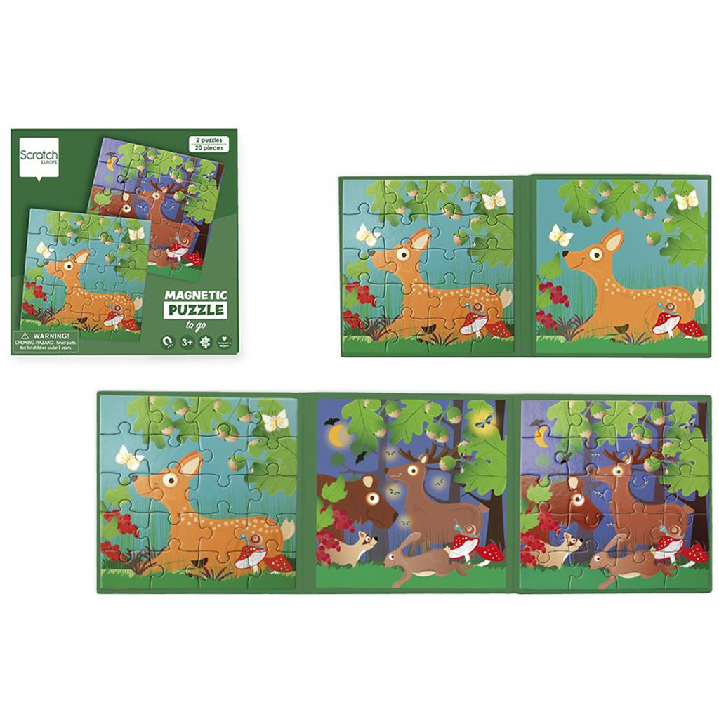 Forest Life 20 Pcs Magnetic Puzzle Book To Go